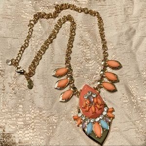 Charming Charlie Coral Teardrop Pendant Necklace